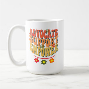 Caneca De Café Empower de Suporte de Advocate, Retro de Trabalhad