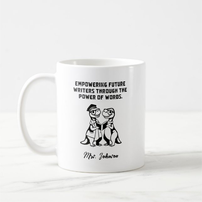 Caneca De Café Empowering Future Writers Power of Words Design (Esquerda)