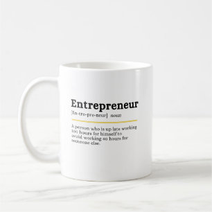 Caneca De Café Empreendedor Definição de Substantivo Motivacional