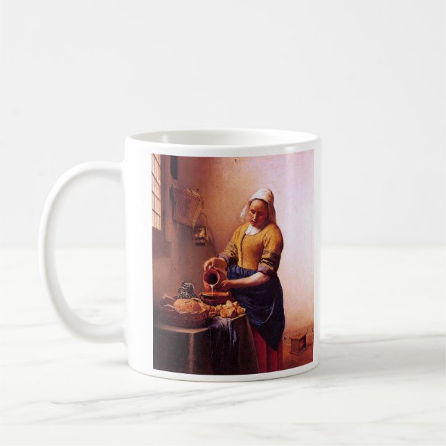 Caneca De Café Empregada doméstica do leite por Johannes Vermeer (Esquerda)