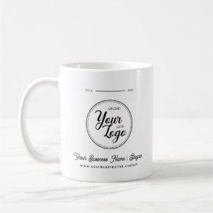 Caneca De Café Empresa Mínima Logotipo Nome Ano