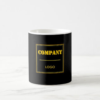 Caneca De Café Empresa Personalizada Preta Moderna Personalizada