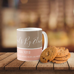 Caneca De Café Empresas de Salão de Colorblock Minimalista de Te