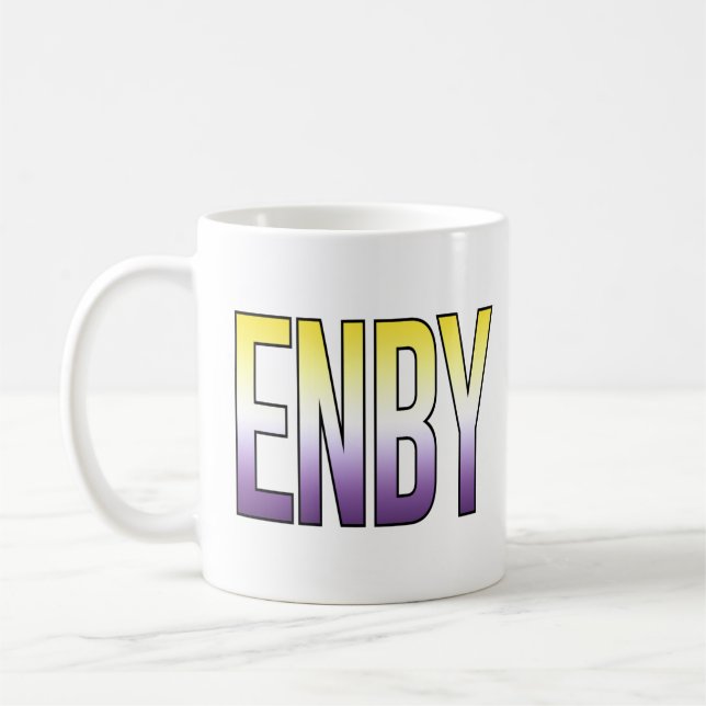 Caneca De Café ENBY - Não binário (Esquerda)