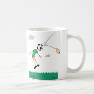 Caneca De Café Encabeçamento da bola de futebol