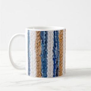 Caneca De Café Encaixe: tapete de jeans reciclados.