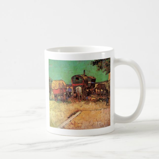 Caneca De Café Encampamento de ciganos com caravanas, Van Gogh (Direita)