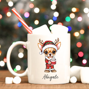 Caneca De Café Encantado Natal Chihuahua Mug