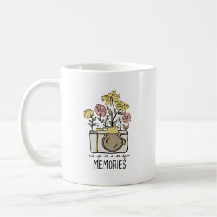 Caneca De Café Encantador Estilo Vintage Simples Flor Tons Terros