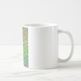 Caneca De Café Encantadora Beleza Floral Xadrez de Jardim Eclétic
