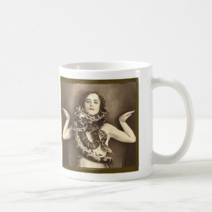 Caneca De Café Encantadora de Serpentes Feminina Vintage Retro