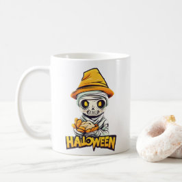 Caneca De Café Encantadora Múmia Design de Halloween Cute e Spook