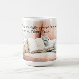 Caneca De Café Encantando Cama de Booklover de Aquarela
