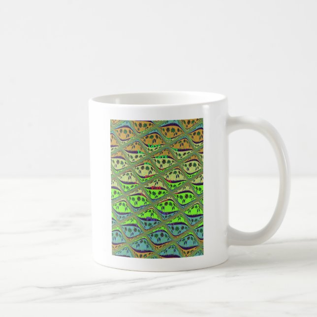 Caneca De Café Encantando Jardim Eclético Verificado Beleza Flora (Direita)