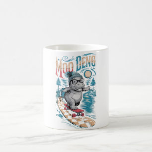 Caneca De Café Encantando Moo Deng Hippo