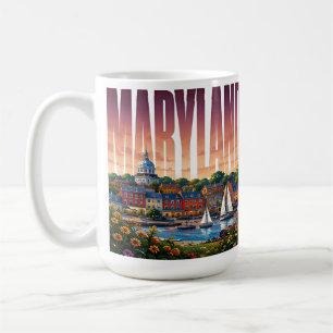 Caneca De Café Encanto da Orla do Porto de Maryland Baía de Chesa