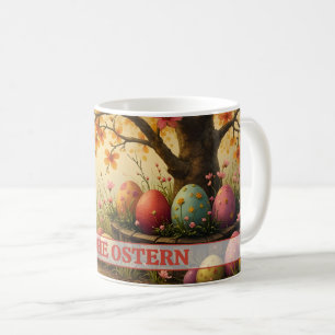 Caneca De Café Encanto de flores de primavera com esplendor de ov