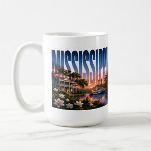 Caneca De Café Encanto do Sul do Patrimônio do Rio Mississippi