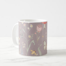 Caneca De Café Enchanted Garden Wildflower Butterfly Whimsical