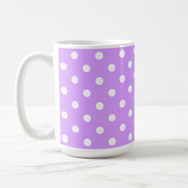 Caneca De Café Enchanting Lavender And White Polka Dots (Esquerda)