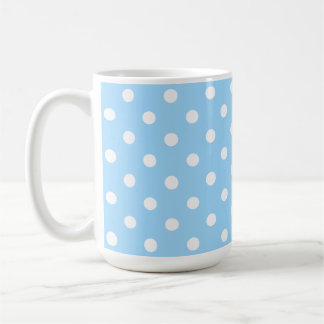 Caneca De Café Enchanting Light Blue Color With White Polka Dots