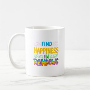 Caneca De Café encontrar felicidade nos arco-íris