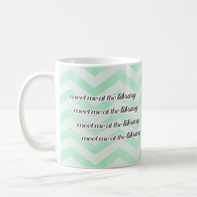 Caneca De Café Encontre-me na Biblioteca (Esquerda)