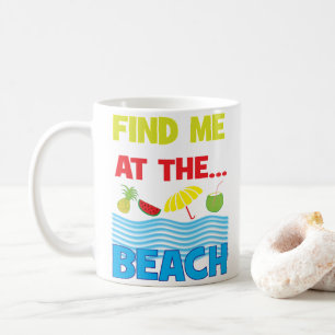 Caneca De Café Encontre-me na Praia Oceano Férias Tropicais