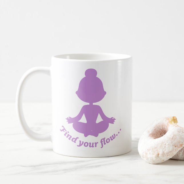 Caneca De Café Encontre seu Fluxo Mug (Roxo) (Com Donut)
