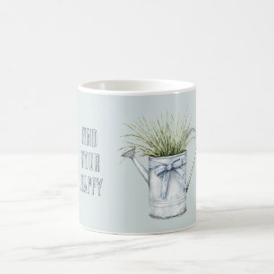 Caneca De Café Encontre Seu Regador Azul de Grama Feliz