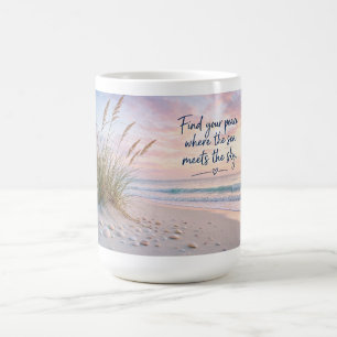 Caneca De Café Encontre Sua Paz Onde o Mar Encontra o Céu Praia