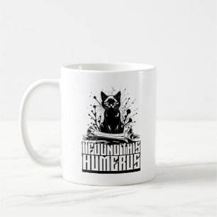 Caneca De Café Encontrei Este Humeroso Gato Negro Com Osso Humano
