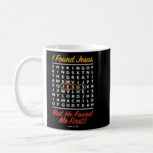 Caneca De Café Encontrei Jesus Quebra-cabeça Bíblia de Palavras C