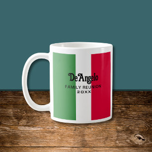 Caneca De Café Encontro de Nome Sobrenome Italiano Personalizado