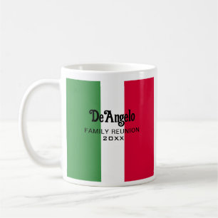 Caneca De Café Encontro de Nome Sobrenome Italiano Personalizado