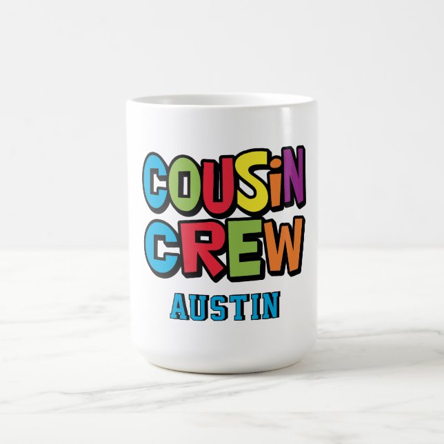 Caneca De Café Encontro Familiar Equipe Colorida de Primos  (Centro)