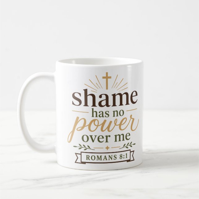 Caneca De Café Encorajamento Bíblico: A Vergonha Não Tem Poder So (Esquerda)