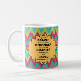 Caneca De Café Encorajamento Chevron Cor-de-Rosa Turquesa Verde A