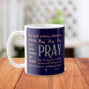 Caneca De Café Encorajar a Bíblia cristã Preocupando-se com a Paz