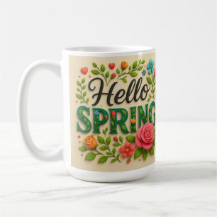 Caneca De Café Encostar em Primavera - "Hello Primavera"