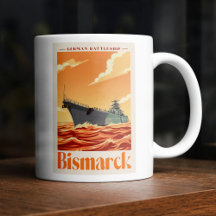 Encouraçado Alemão Bismarck - Cartaz Naval Antigo