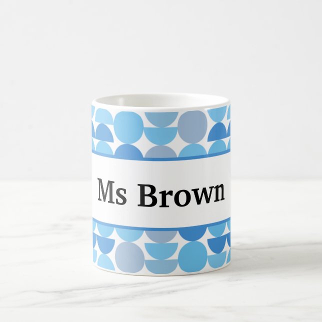 Caneca De Café End of Year Teacher Gift Mid Century Editable Name (Centro)