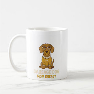 Caneca de Café Energia de Mãe de Cachorro Salsicha