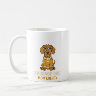 Caneca de Café Energia de Mãe de Cachorro Salsicha