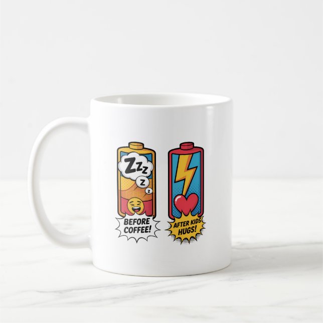 Caneca De Café Energia Divertida de Parentalidade – Antes do Café (Esquerda)
