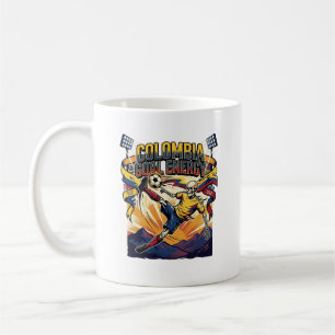Caneca De Café Energia do Gol da Colômbia Esqueleto Atacante Naçõ