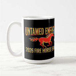 Caneca De Café Energia Indomável Ano do Cavalo de Fogo 2026 Ano N