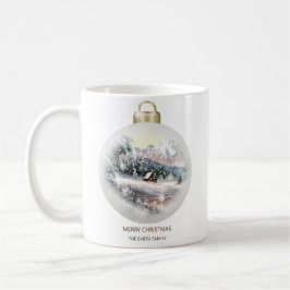 Caneca De Café Enfeite de Bola de Natal Montanha de Neve