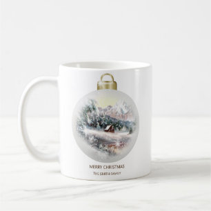 Caneca De Café Enfeite de Bola de Natal Montanha de Neve