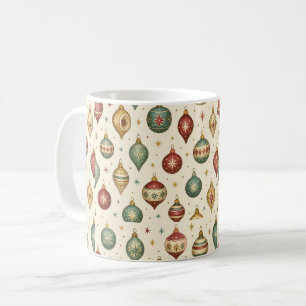 Caneca De Café Enfeite de Natal Café Vintage Férias Bolas de Nata